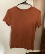 Burnt Orange / Terracotta Cotton Modal Tee, XS