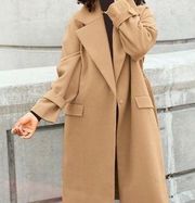 COPY - Belted Wrap Front Faux Wool Coat express size XL jacket winter long jack…