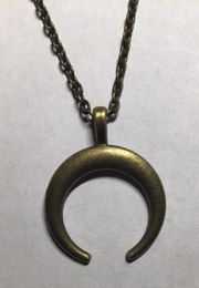 Bronze  Moon Pendant Necklace