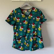 Dr. Seuss The Grinch Who Hash Stretch Scrub Top