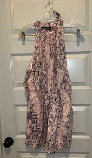 Parisian Light Pink/Black Snake Print Sleeveless Romper size US 12