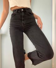 black wide leg jeans