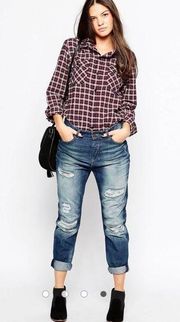 Maison Scotch L’Adorable Boyfriend Ripped Blue Jeans