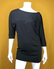 CARMEN MARC VALVO Black Swimwear Coverup Dress