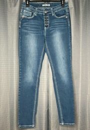 TWENTYONE BLACK BY RUE 21 HIGH WAISTED JEGGING FLEX BLUE JEANS SIZE 7/8