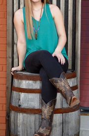 Green Tank Top Blouse