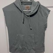 Chaser blue grey sleeveless hoodie sweatshirt in small