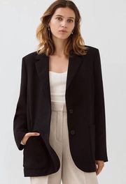 Jacket Sorrento Blazer Shoulder-Pads Single-Breasted Relaxed Black S NWT