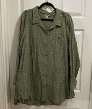 Ruff Hewn plus size button down light green shirt size 3X