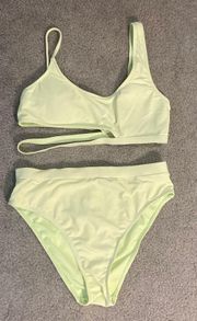 Neon Yellow Two Piece Swimsuit 