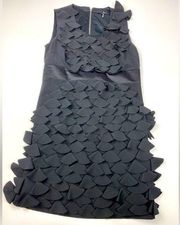 Ryu Black Ruffle Sleeveless Tie Back Statement Dress Size M