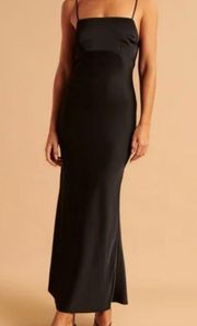 Satin Cowl Back Slip Midi Dress