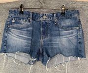 AG Adriano Goldschmied The Bonnie Shorts Women's W27 Relaxed Fit Frayed Hem