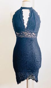 WOMENS Privy Black Lace Sexy Sheath Dress Size M Party/Cocktail EUC