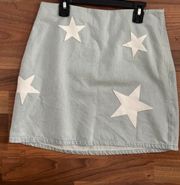 Jean Skirt With White Stars Alterd State