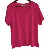 Rebecca Malone, fuchsia pink V-neck T-shirt women’s 2X