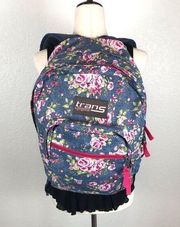 Jansport Trans denim floral backpack
