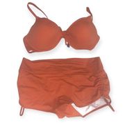 Pink Victoria Secret rust color high waist bikini set