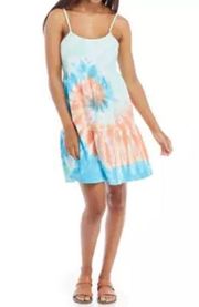 Cabana by Crown & Ivy Tie Dye Tiered Mini Cover-Up Dress small