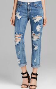 One Teaspoon Awesome Baggies Destroyed Jeans in Blue 25