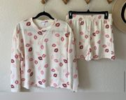 Grayson Threads Sleepwear Lips Print Pajama Set Lounge Wear