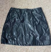 Black Faux Leather Skirt