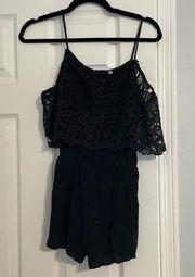 Solemio black lace romper