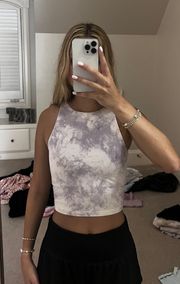 Purple  Tie Dye Crop Workout Tank