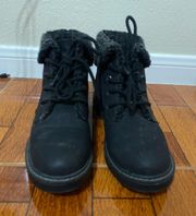 Winter Black Sherpa Booties