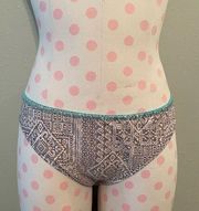 O’rageous XL Aztec bikini swim bottoms grey, white and teal