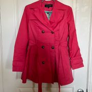 Black Rivet Red Jacket With Belt