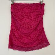 DNA Couture Women’s Strapless Lace Tube Top Fuchsia Pink NWOT