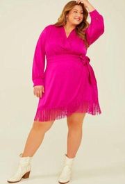Hot Pink Fringe Dress 