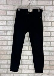 Current/Elliott The High Waist Stiletto Jeans in Jet Black Size 25