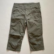 Kuhl Pants Womens 6 Green Capri Hiking Cargo Utility Camping Outdoor Travel