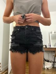 Black Jean Shorts