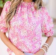 Shop the Mint | Pink ditsy floral blouse