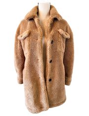 Mid-Length Teddy Sherpa Coat Size Small