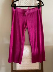 Vintage  magenta terrycloth drawstring waist track pants