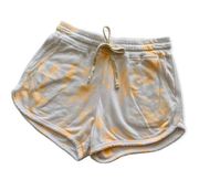 Sundry Orange Tie Dye White Drawstring Shorts size 1 Small