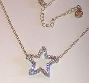 Lauren Conrad Gold Tone Chain CZ Rhinestones Star Pendant Boho Necklace