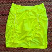 ANTIGUA NEON YELLOW RUCHED FRONT GOLF TENNIS PICKLEBALL SKORT SKIRT