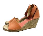 Vince Camuto Leera Leather Espadrille Wedge Sandal Pale Pink Size 10 M womens
