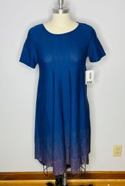 Carly Dress- Elegant Collection- Blue with Gold Dipped Bottom- Size XXS