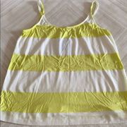 Splendid Yellow/Green and White Striped Tank Top