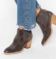 Dolce‎ Vita Jones Booties Womens Gray Suede Heeled Western Ankle Boots 7.5
