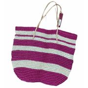 Merona Striped Rose Natural Tote Bag Summer Beach Vacation Large Oversized