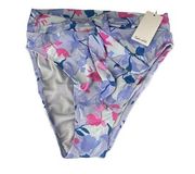 Splendid High Waisted Floral Blue/Pink Bathing Suit Bottom Size Small