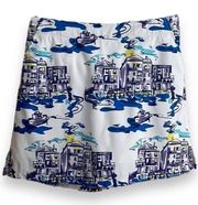 Lady Hagen Ocean Club Golf Skirt Skort White w/Pastel Villa on the River Size 8