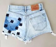 New Lucky Brand High Rise Lucky Pins Denim Shorts